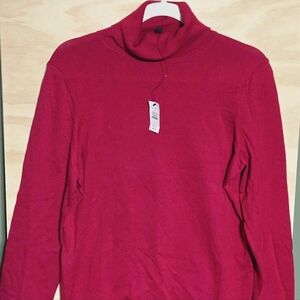 Talbots Women's Knit Sweater Red Long Sleeve Cotton Modal Nylon NWT
